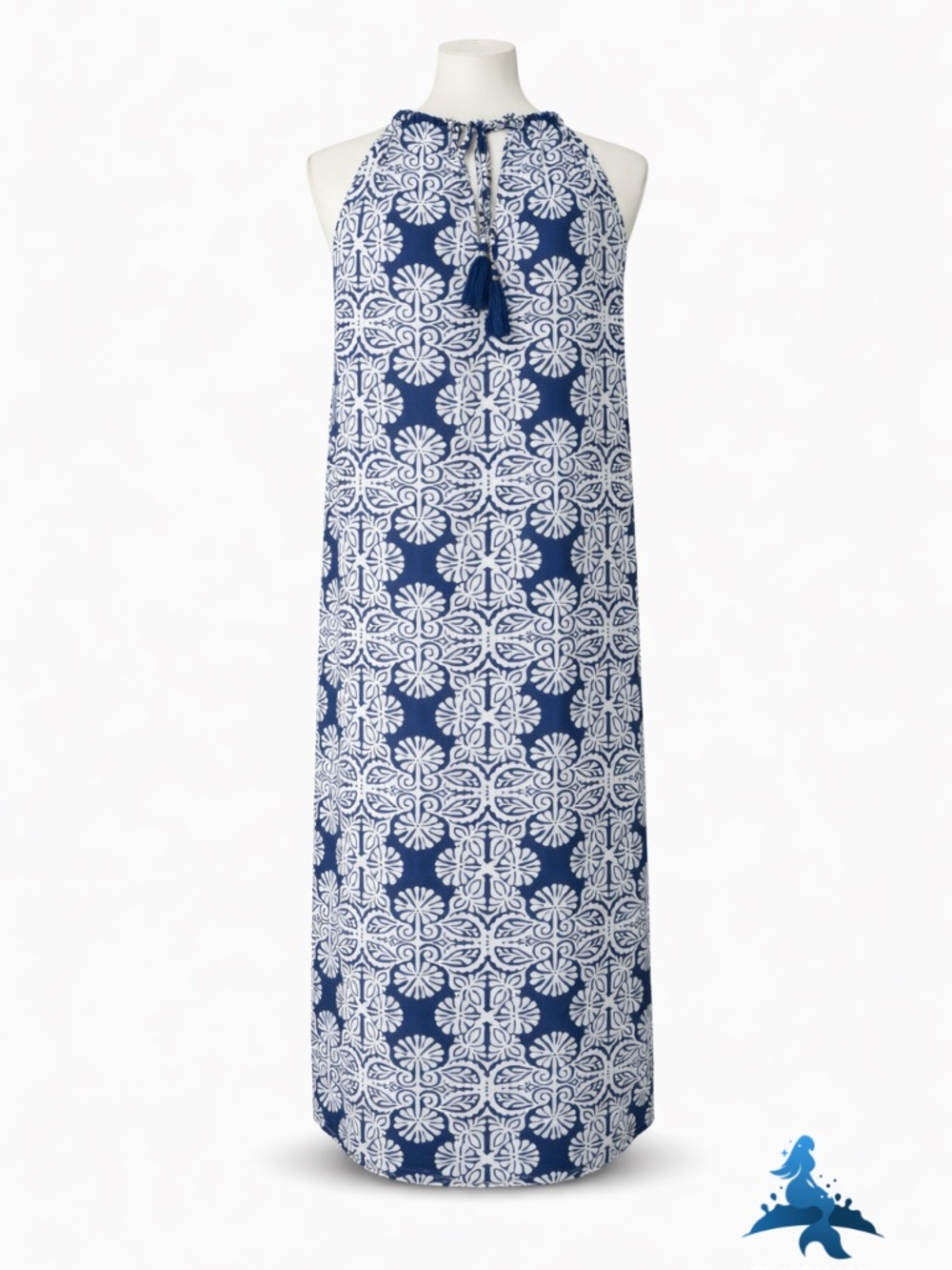 1287 Vineyard Vines Halter Dress – 2 – Blue White - Picture 7 of 13